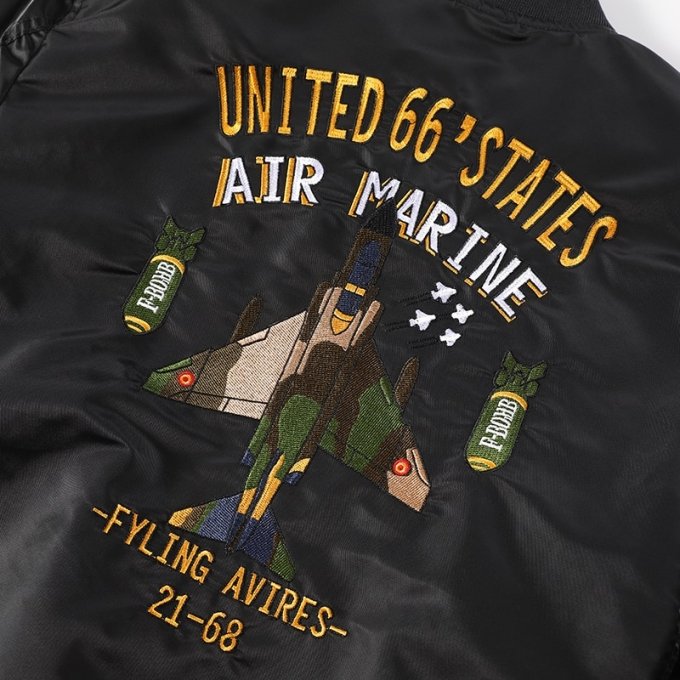 Kurtka lotnicza MA-1 z haftowanymi naszywkami Air Marine - obrazek 8