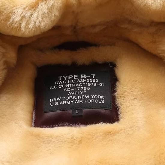 Męska kurtka lotnicza B-3 ze skóry z kożuszkiem - obrazek 12