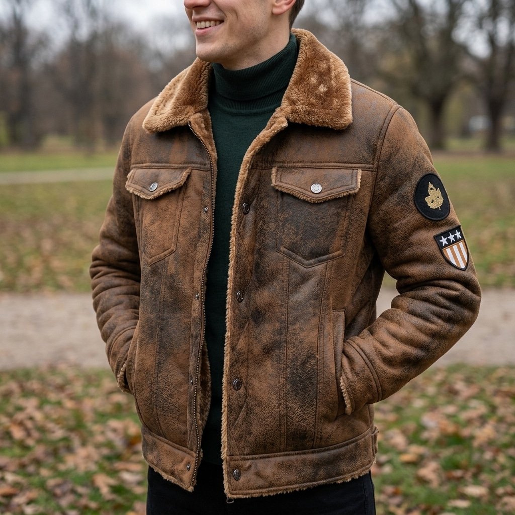 Kurtka taktyczna US z ekoskóry - obrazek 8