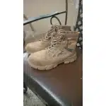 Wojskowe buty taktyczne khaki średniej wysokości ze stalowym noskiem photo review