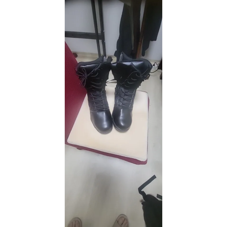 Czarne buty taktyczne z bocznym zamkiem i stalowym noskiem photo review