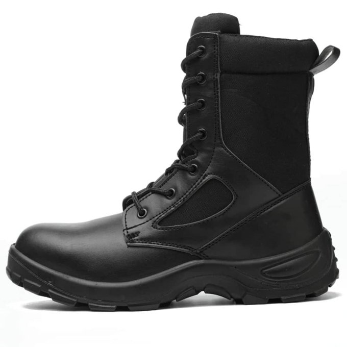 Czarne buty taktyczne z podnoskiem stalowym