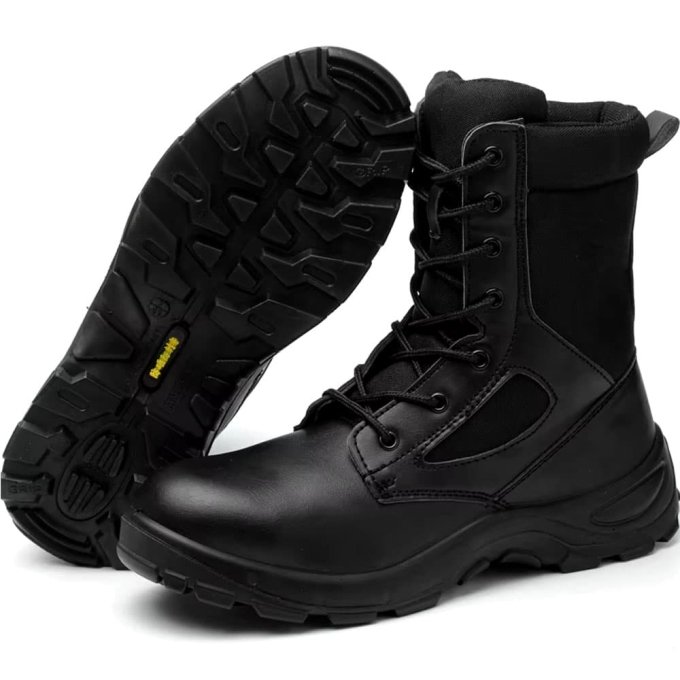 Czarne buty taktyczne z podnoskiem stalowym - obrazek 2
