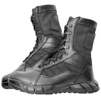 Black zip combat boots
