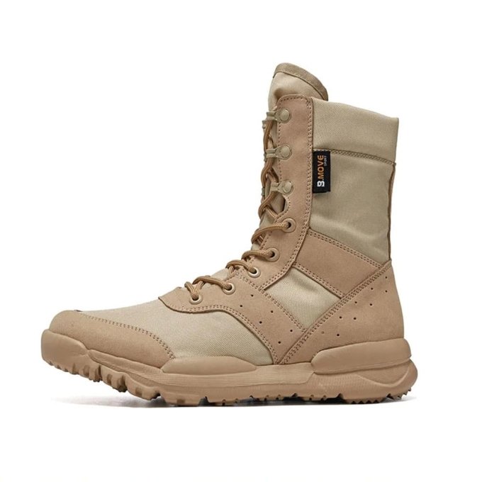 Oddychające buty taktyczne polowe piaskowe - obrazek 5