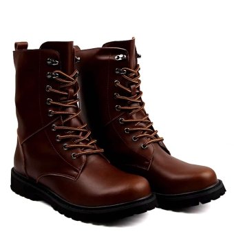 Brązowe skórzane buty taktyczne