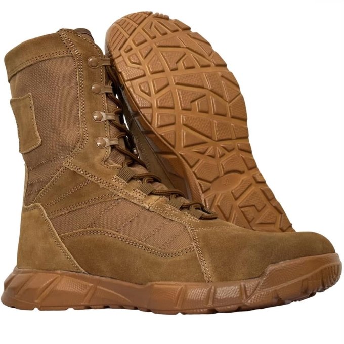 Taktyczne buty bojowe Coyote Brown z zamkiem - obrazek 2