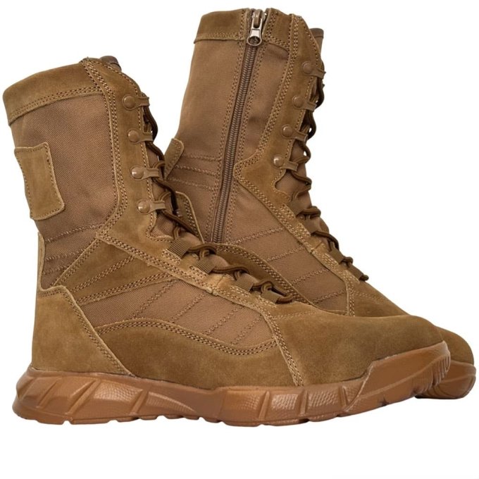 Taktyczne buty bojowe Coyote Brown z zamkiem - obrazek 3