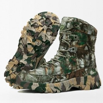 Lekkie buty w zielonym kamuflażu