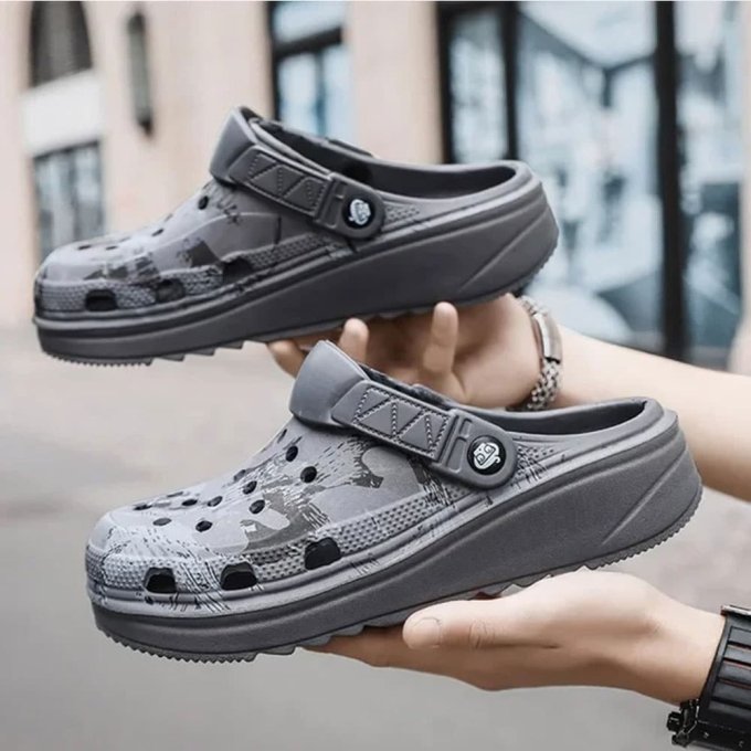 Szare taktyczne Crocsy moro