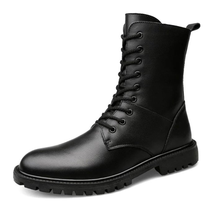 Skórzane buty taktyczne z zamkiem błyskawicznym - obrazek 5