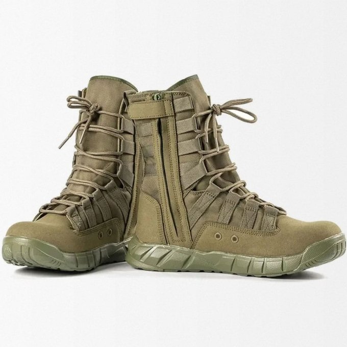 Lekkie buty treningowe taktyczne z ekozamszu, oliwkowe - obrazek 3