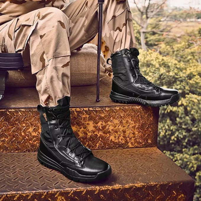 Męskie lekkie buty taktyczne czarne - obrazek 2
