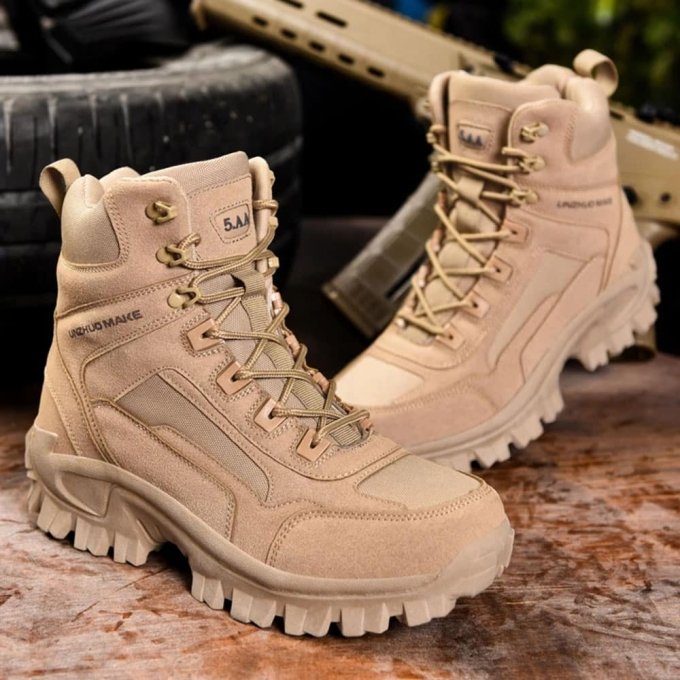 Taktyczne buty trekkingowe za kostkę Desert Tan „Huile” - obrazek 2