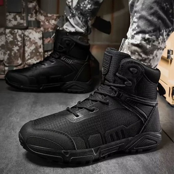 Buty taktyczne trekkingowe za kostkę czarne - obrazek 4