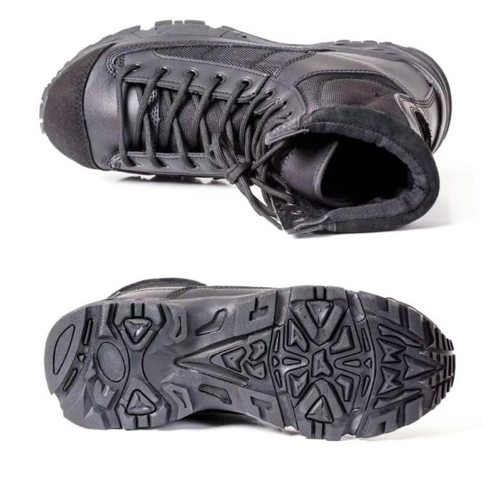 Czarne sznurowane buty wojskowe - obrazek 4