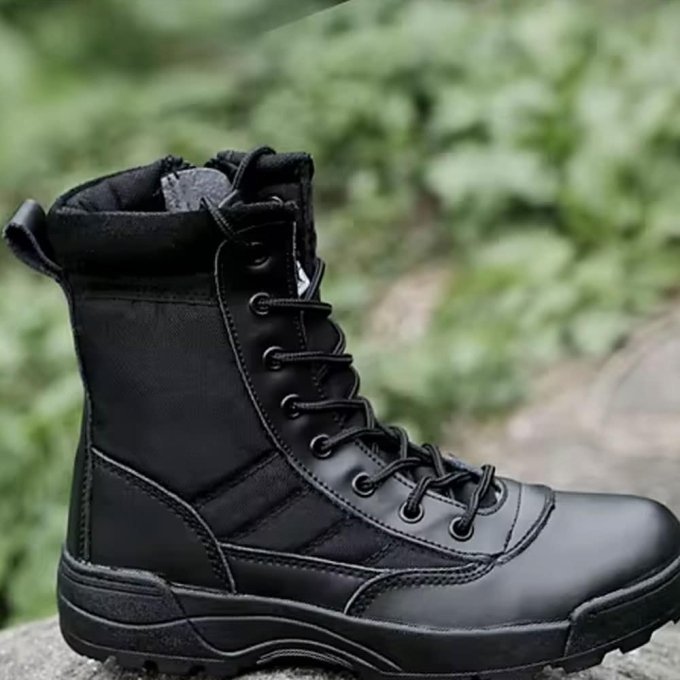 Czarne buty taktyczne z bocznym zamkiem - obrazek 3