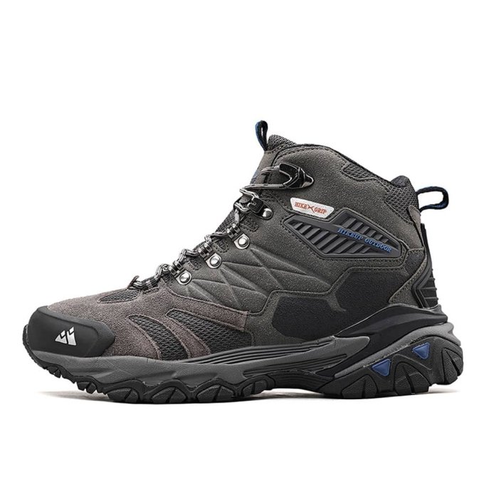 Buty trekkingowe zamszowe wodoodporne szare