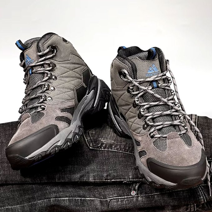 Buty trekkingowe zamszowe wodoodporne szare - obrazek 4