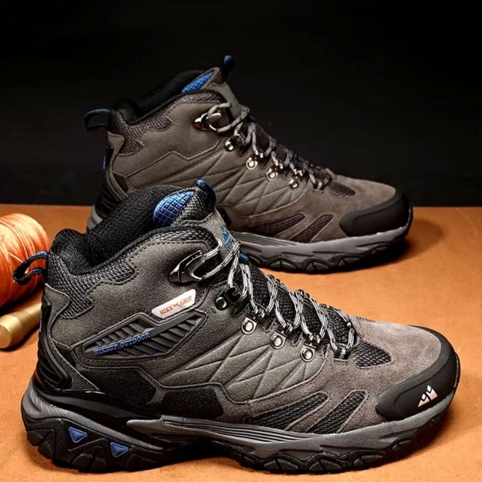 Buty trekkingowe zamszowe wodoodporne szare - obrazek 2
