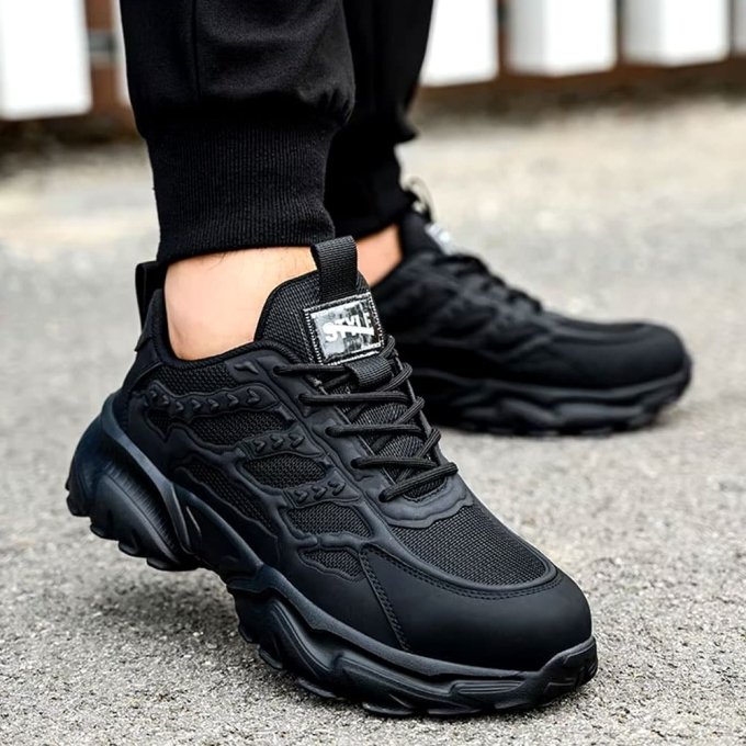 Czarne taktyczne buty ochronne - obrazek 2