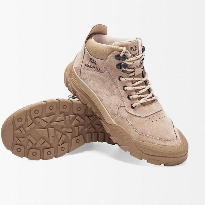 Taktyczne buty za kostkę ze skóry bydlęcej Desert Tan - obrazek 2