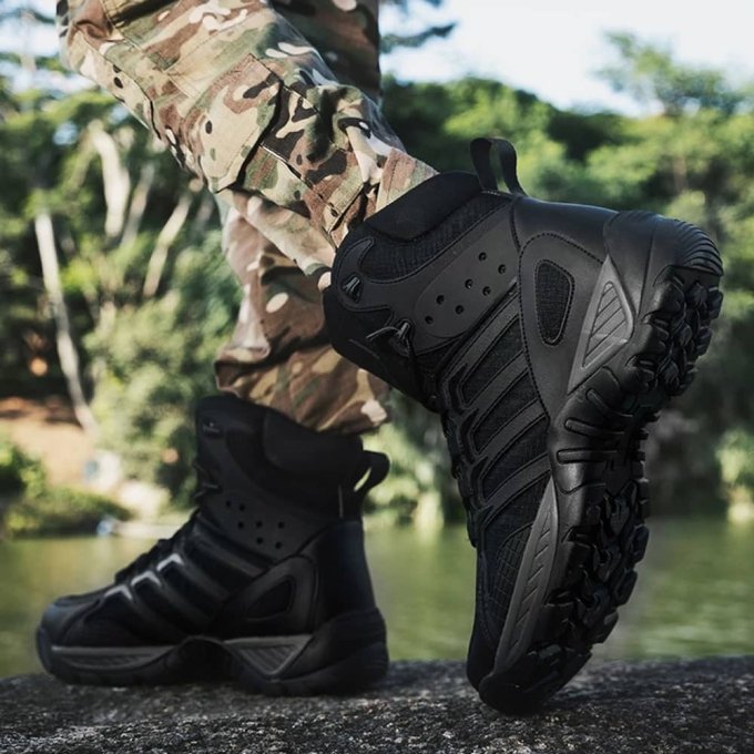 Czarne taktyczne buty trekkingowe - obrazek 3
