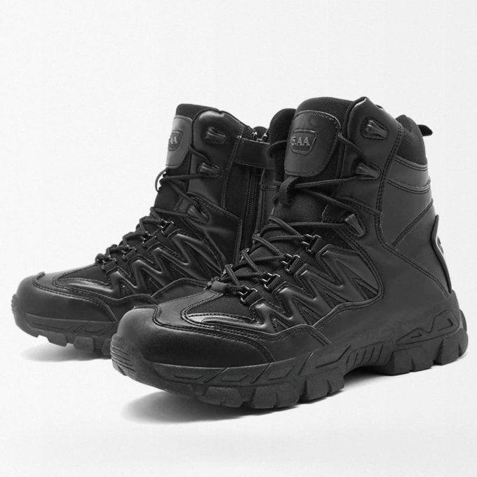 Czarne taktyczne buty trekkingowe
