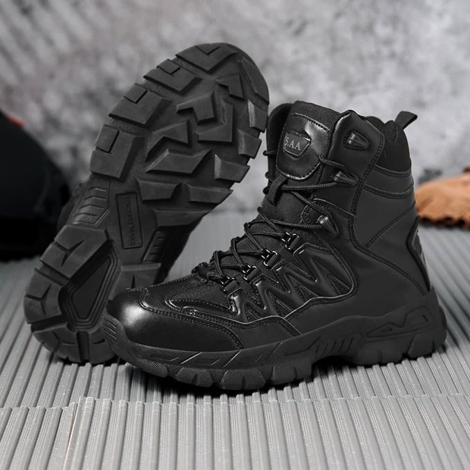 Czarne taktyczne buty trekkingowe - obrazek 2