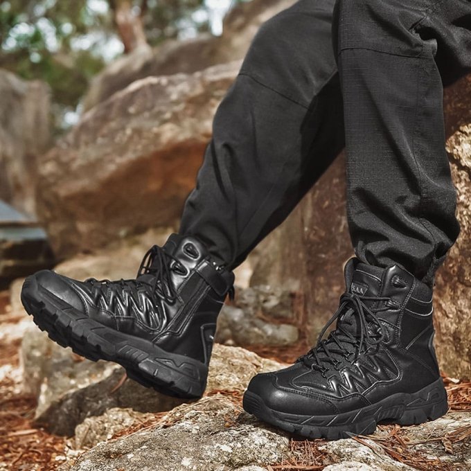 Czarne taktyczne buty trekkingowe - obrazek 4
