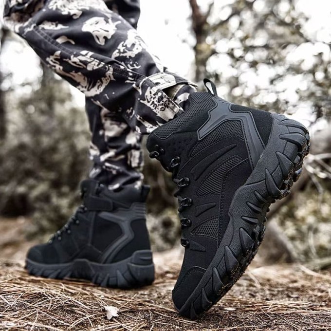 Czarne taktyczne buty trekkingowe Huile - obrazek 3