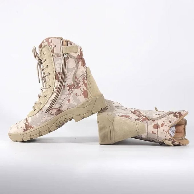 Buty taktyczne z bocznym zamkiem – pustynny kamuflaż cyfrowy - obrazek 2