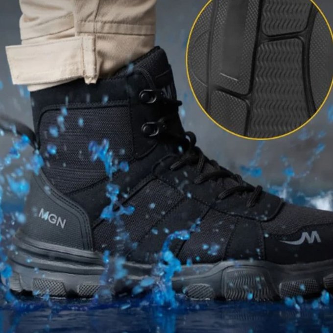 Czarne taktyczne buty robocze z podnoskiem stalowym - obrazek 6