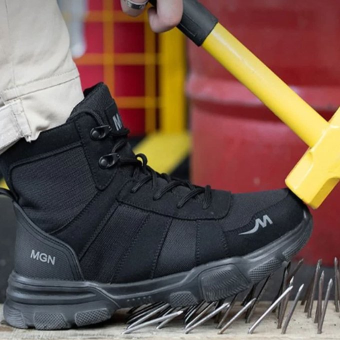 Czarne taktyczne buty robocze z podnoskiem stalowym - obrazek 3
