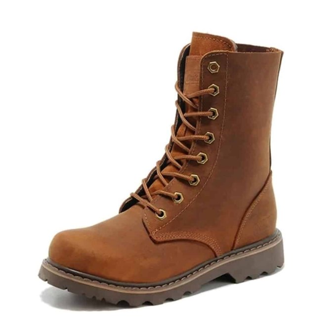 Buty taktyczne vintage z brązowej skóry Coyote Brown