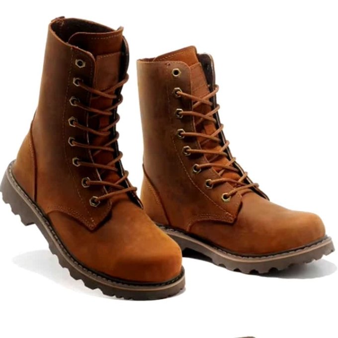 Buty taktyczne vintage z brązowej skóry Coyote Brown - obrazek 2