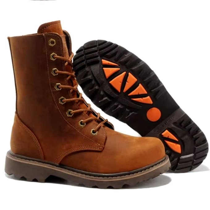 Buty taktyczne vintage z brązowej skóry Coyote Brown - obrazek 5