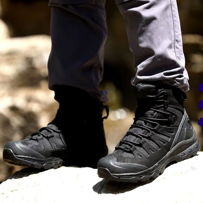 Wodoodporne czarne buty trekkingowe - obrazek 3