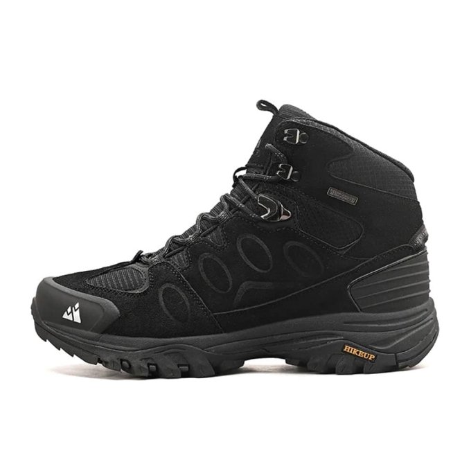 Czarne wodoodporne zamszowe buty trekkingowe