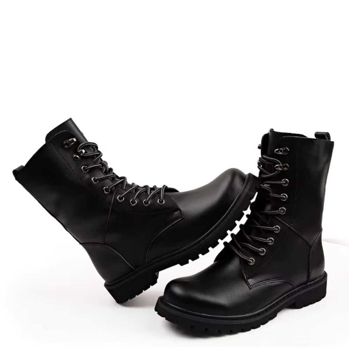 Wodoodporne skórzane buty taktyczne - obrazek 2