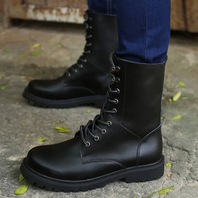 Wodoodporne skórzane buty taktyczne - obrazek 4