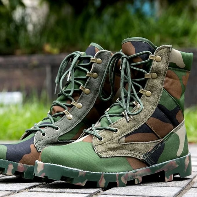 Taktyczne buty bojowe w kamuflażu Woodland - obrazek 2