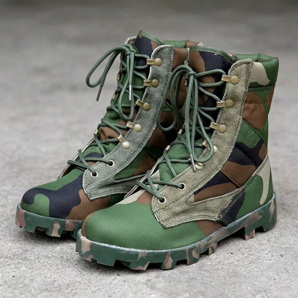 Camouflage combat boots Woodland