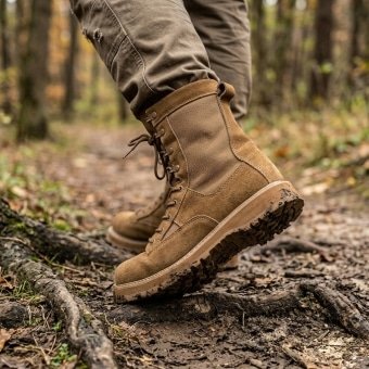 Suede military boots – Coyote  Brown