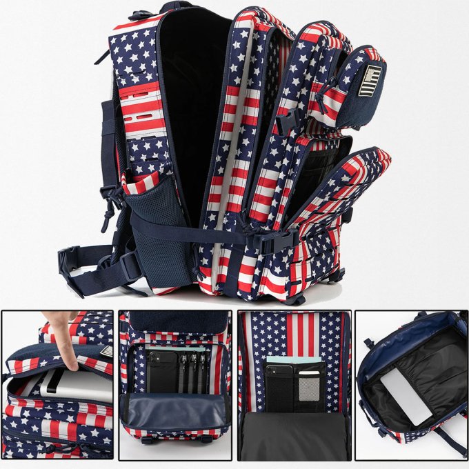 Plecak taktyczny 50 l z flagą USA - obrazek 4