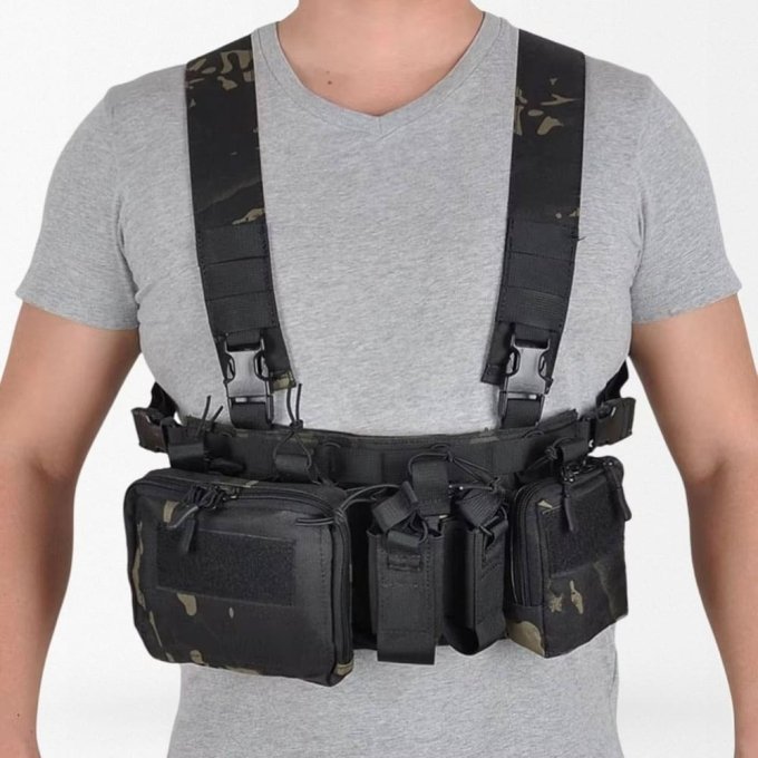 Lekka uprząż piersiowa Multicam Black