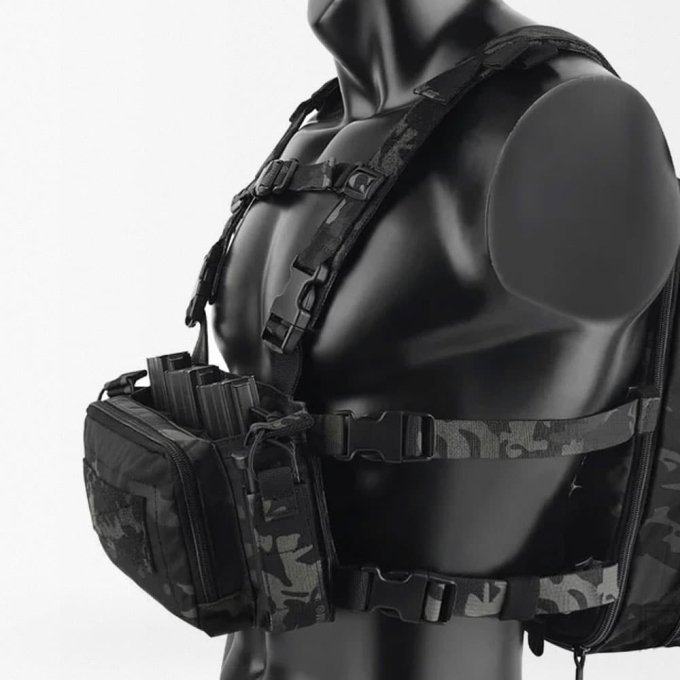 Mikro ładownica piersiowa Multicam Black D3CRM - obrazek 2