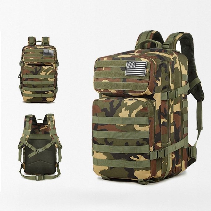 Plecak taktyczny 45 l w kamuflażu Woodland - obrazek 3