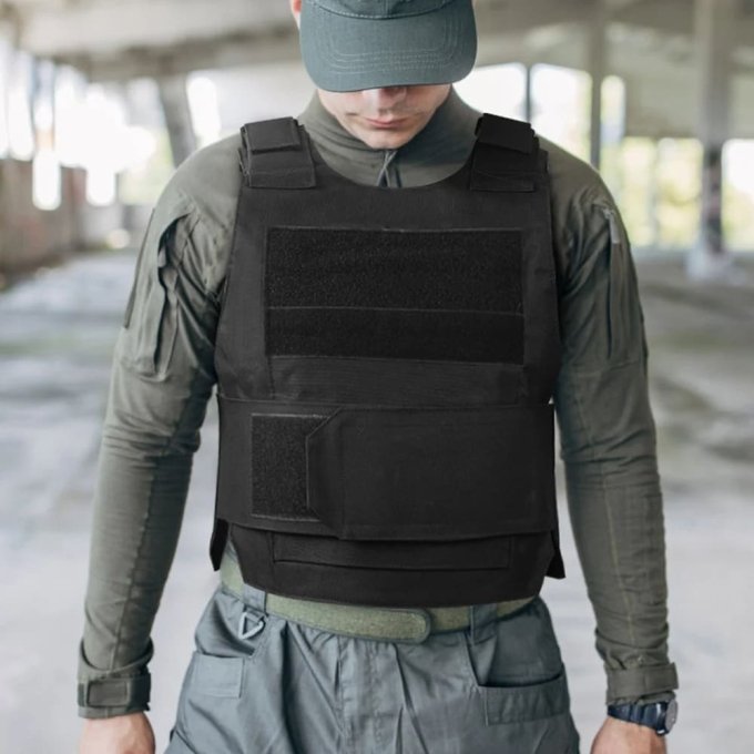 Czarna kamizelka taktyczna do paintballa - obrazek 4