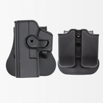 Kabura lewostronna do Glocka 17 z ładownicami na magazynki 9 mm